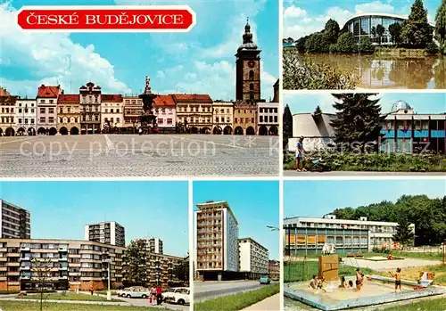 AK / Ansichtskarte Ceske_Budejovice_Budweis_CZ Zentrum Platz Oberservatorium Planetarium Restaurant Cafe Wohnsiedlung Kindergarten Spielplatz 