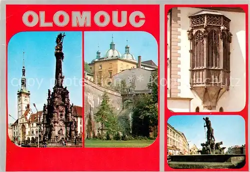 AK / Ansichtskarte Olomouc_Olmuetz_CZ Zentrum Dreifaltigkeitssaeule Stadtmauer Brunnen 