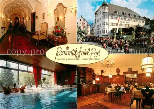 AK / Ansichtskarte Imst_Tirol Schloss Sprengenstein Romantik Hotel Post Restaurant Hallenbad Festumzug Imst_Tirol
