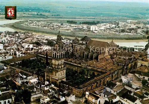 AK / Ansichtskarte Cordoba_Andalucia_ES Catedral Rio Guadalquivir vista aerea 