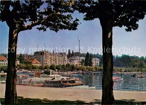 AK / Ansichtskarte Ouchy_Lausanne_VD Hotel de luxe au bord du Lac Leman Promenade 