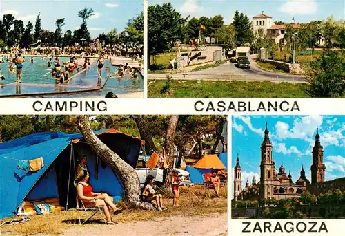 AK / Ansichtskarte Zaragoza_Saragossa_Espana Camping Casblanca Catedral 