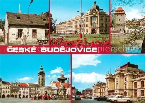 AK / Ansichtskarte Ceske_Budejovice_Budweis_CZ Stanicni domek 1 konesprezni zeleznice KNV Zelezna panna Zizkovo namesti Nadrazi 
