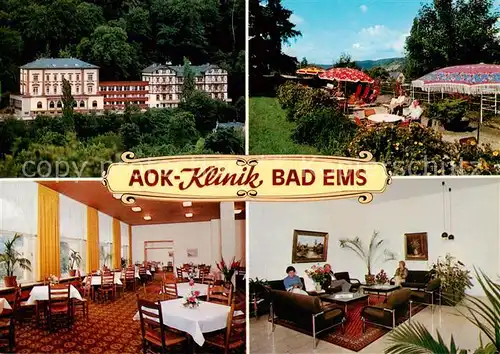 AK / Ansichtskarte Bad_Ems AOK Klinik Terrasse Speisesaal Aufenthaltsraum Bad_Ems