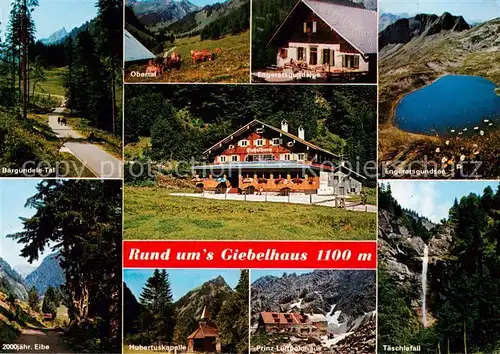 AK / Ansichtskarte Giebelhaus_1100m_Hinterstein_Bad_Hindelang Barguendele Tal 2000jaehrige Eibe Obertal Engeratsgundalpe Hubertuskapelle Prinz Luitpoldhaus Engeratsgundsee Taeschlefall 