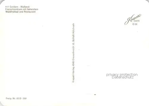 AK / Ansichtskarte Walbeck_Rheinland Freizeitzentrum mit beheiztem Waldfreibad und Restaurant Fliegeraufnahme Walbeck_Rheinland