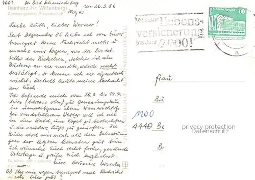 AK / Ansichtskarte Reinharz_Duebener_Heide Genesungsheim Freundschaft Reinharz_Duebener_Heide