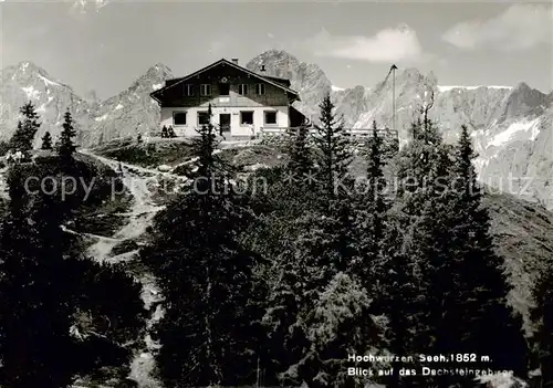 AK / Ansichtskarte Hochwurzenhuette_1852m_Steiermark_AT mit Blick auf das Dachsteingebirge 