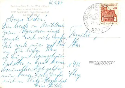 AK / Ansichtskarte Muehlbach_Grosskarolinenfeld Pension Cafe Tiroler Weinstueberl Terrasse Kaisergebirge Gaststube Luegsteinsee Muehlbach