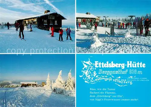 AK / Ansichtskarte Willingen_Sauerland Berggasthof Ettelsberg Huette Panorama Willingen_Sauerland