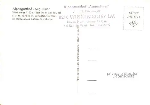 AK / Ansichtskarte Reit_Winkl Alpengasthof Augustiner Winklmoosalm Reit_Winkl