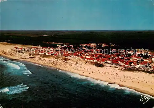 AK / Ansichtskarte Mimizan_Plage Grande Plage Nord a lheure du bain Vue aerienne Mimizan_Plage