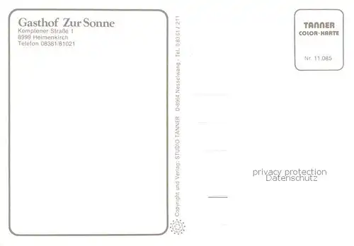 AK / Ansichtskarte Heimenkirch Gasthof zur Sonne Restaurant Festsaal Heimenkirch