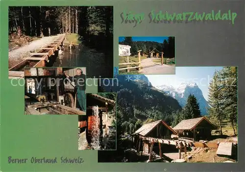AK / Ansichtskarte Meiringen_BE Saege Schwarzwaldalp Wasserrad Hotel Chalet Alpen Meiringen BE