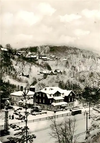 AK / Ansichtskarte Kipsdorf Blick ueber HO Hotel Tellkoppe nach Oberkipsdorf im Winter Kipsdorf