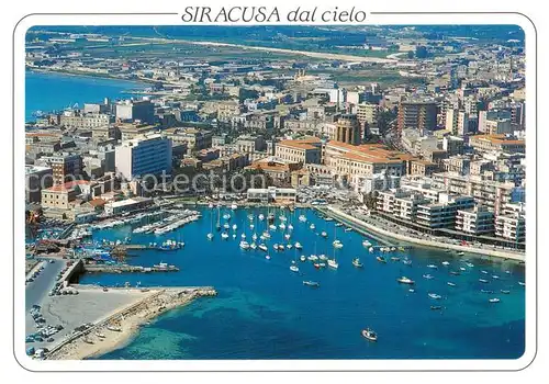 AK / Ansichtskarte Siracusa_Syrakus_Sicilia Panorama porto piccolo veduta aerea 