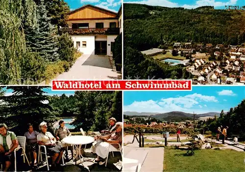 AK / Ansichtskarte Holzhausen_Huenstein Waldhotel am Schwimmbad Minigolf Holzhausen_Huenstein