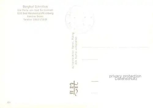 AK / Ansichtskarte Kirchberg_Bad_Reichenhall Berghof Schroffen Restaurant Terrasse Alpen Kirchberg_Bad_Reichenhall