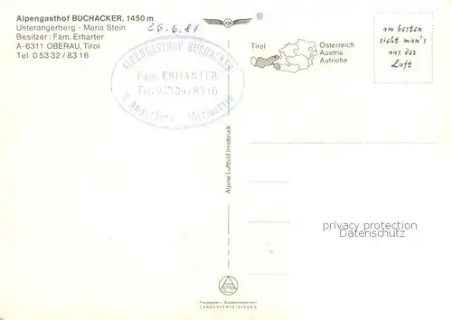 AK / Ansichtskarte Unterangerberg_Tirol_AT Alpengasthof Buchacker Blick zum Kaisergebirge 