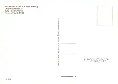 AK / Ansichtskarte Reit_Winkl Gaestehaus Maria und Addi Hellwig Winterlandschaft Alpen Reit_Winkl