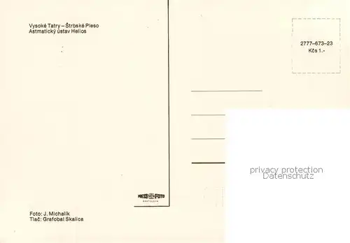 AK / Ansichtskarte Strbske_Pleso Astmaticky ustav Helios Vysoke Tatry Hohe Tatra Strbske_Pleso