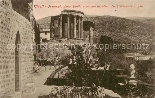 AK / Ansichtskarte Tivoli__Roma_IT Il tempio della Sibilla visto dal giardino del Ristorante Sirena 