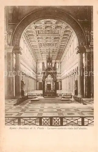 AK / Ansichtskarte Roma__Rom_IT Basilica di S Paolo La nave centrale vista dall abside 