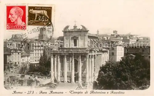 AK / Ansichtskarte Roma__Rom_IT Foro Romana Tempio di Antonino e Faustino 