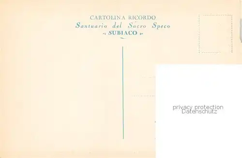 AK / Ansichtskarte Subiaco__IT Sacro Speco La Santa Grotta e Statua di S Benedetto 