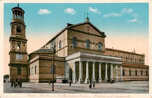 AK / Ansichtskarte Roma__Rom_IT Basilica di San Paolo fuori le mura Il fianco e il campanile 