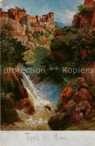 AK / Ansichtskarte Tivoli__Roma_IT Sibyllentempel und Wasserfaelle 