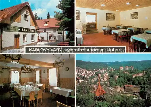 AK / Ansichtskarte Karlovy_Vary_Karlsbad Vyletni restaurace Linhart Stadtpanorama 