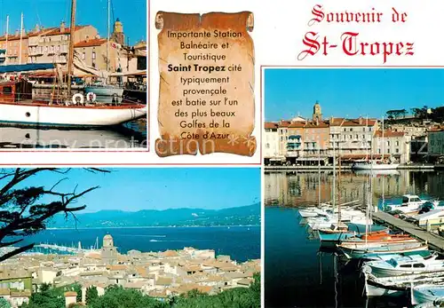 AK / Ansichtskarte Saint_Tropez_Var Quelques vues de la station Port Voilier Cote d Azur Saint_Tropez_Var