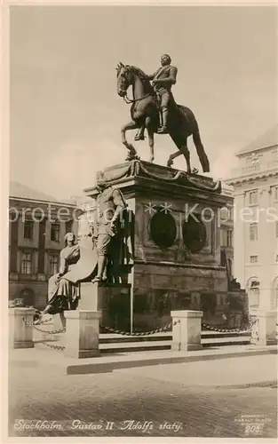 AK / Ansichtskarte Stockholm Gustav II Adolfs staty Stockholm