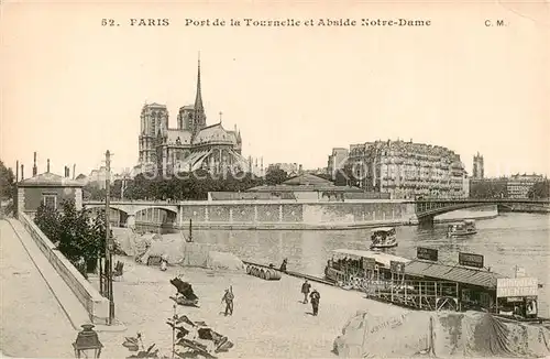 AK / Ansichtskarte Paris_75 Port de la Tournelle et Abside Notre Dame 