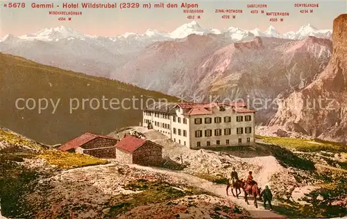 AK / Ansichtskarte Gemmi_VS Hotel Wildstrubel mit Alpenpanorama 