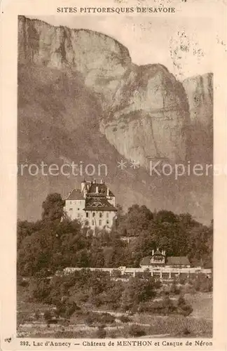AK / Ansichtskarte Menthon les Bains_74_Haute Savoie Chateau de Menthon et Casque de Neron 