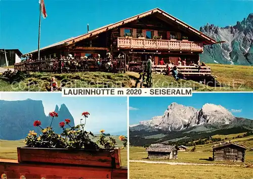 AK / Ansichtskarte Seiseralm_Alpe_di_Siusi_Trentino_IT Almrestaurant Laurinhuette Panorama 