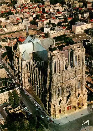 AK / Ansichtskarte Reims_51 La Cathedrale Vue aerienne 