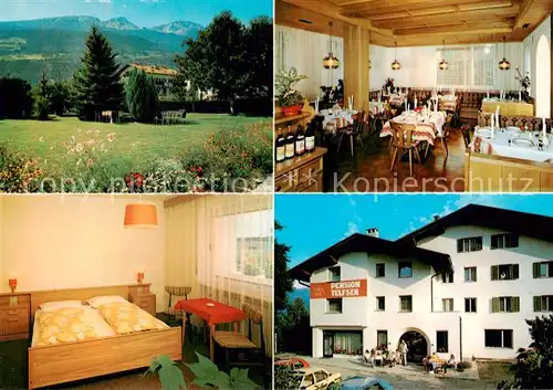 AK / Ansichtskarte Schlanders_Suedtirol_IT Pension Telfser Gaststube Zimmer Garten 