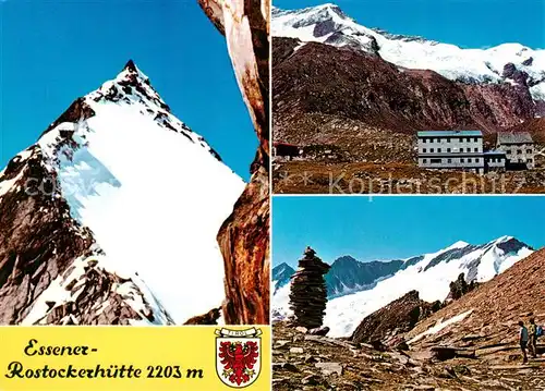 AK / Ansichtskarte Praegraten_Grossvenediger_AT Essener Rostockerhuette Grosser Geiger Maurerkeeskopf Westl Simonyspitze Tuermljoch 