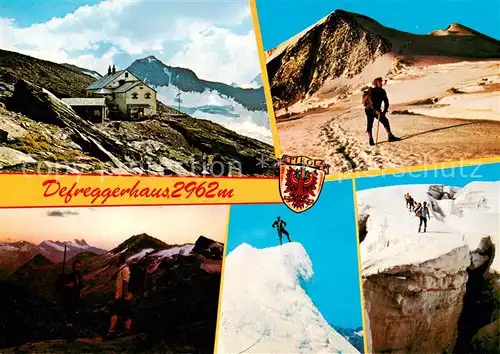 AK / Ansichtskarte Defreggerhaus_2962m_Grossvenediger_AT Panorama Ralner Horn Grossglockner Abstieg Gletscherbruch 