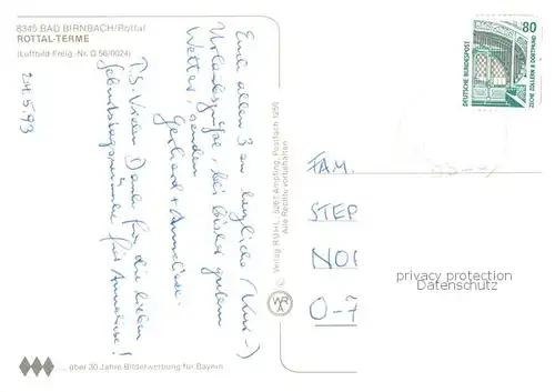 AK / Ansichtskarte Bad_Birnbach Rottal Terme Fliegeraufnahme Bad_Birnbach