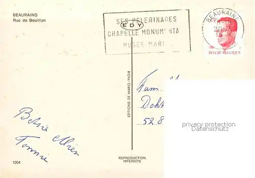 AK / Ansichtskarte Beauraing_Belgie Rue de Bouillon 