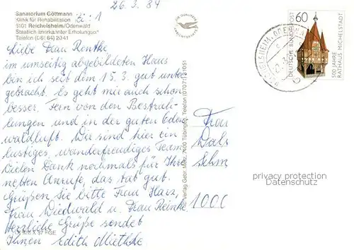 AK / Ansichtskarte Reichelsheim_Odenwald Sanatorium Goettmann Reichelsheim Odenwald