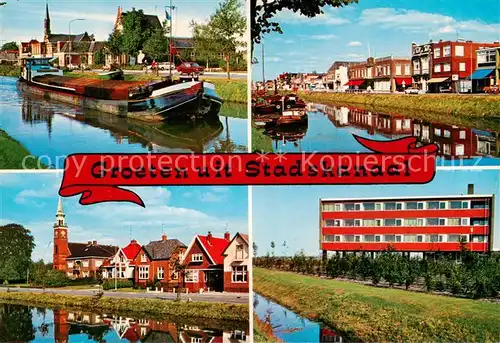 AK / Ansichtskarte Stadskanaal_NL Hoofdstraat met Geref Kerk Handelstraat Ned Herv Kerk Zusterhuis Ziekenhuis 