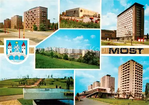 AK / Ansichtskarte Most_Bruex_Czechia Trida Kl Gottwalda Kino Kosmos Domov mladeze Sidliste dr Smerala Rkultivovane haldy premenene na parky Obchodni stredisko Rozkvet 