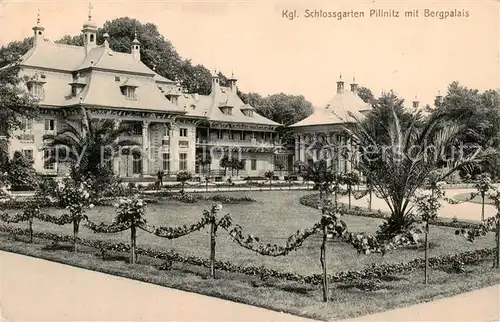 AK / Ansichtskarte Pillnitz_Dresden Kgl. Schlossgarten m. Bergpalais 