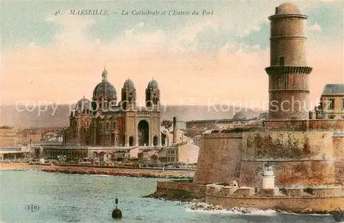 AK / Ansichtskarte Marseille_13 La Cathedrale et l Entree du Port 