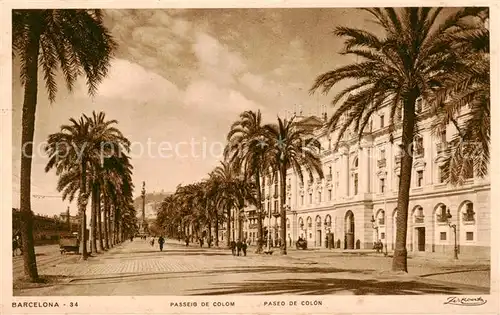 AK / Ansichtskarte Barcelona_Cataluna Paseo de Colon Barcelona Cataluna